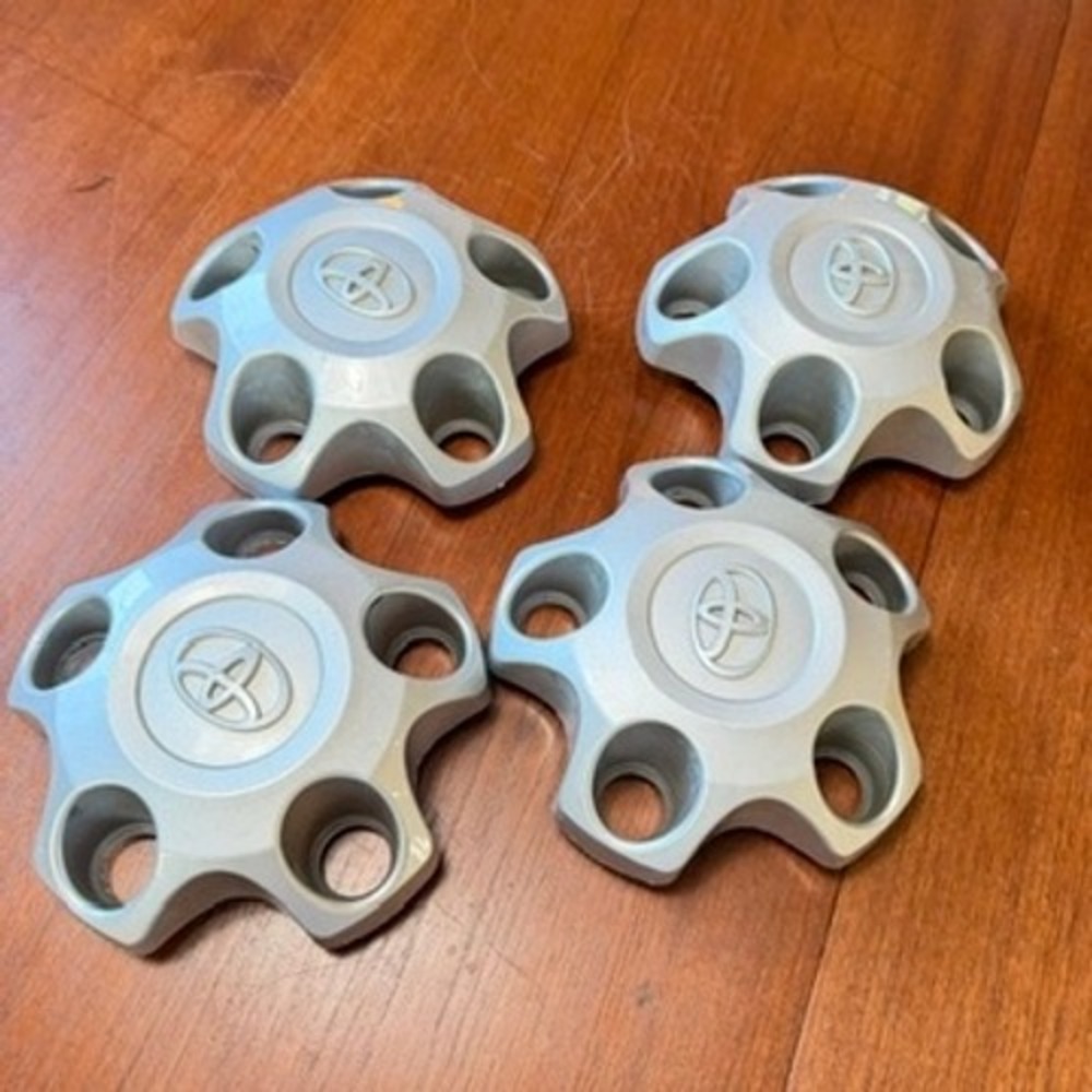 Toyota Silver 5 Spoke Wheel Center Caps Set of 4 42603-0C050 Sequoia Tundra